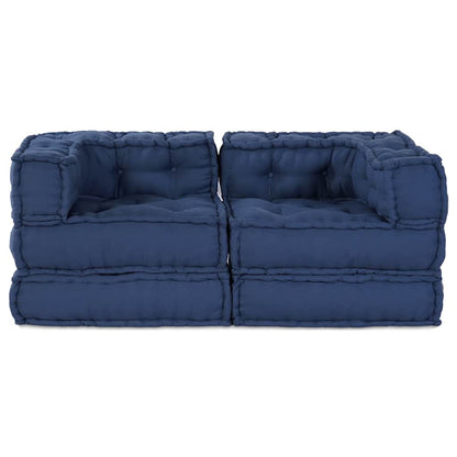 Modulová Pohovka 2 Pcs Textil Indigo 140 X 70 X 56 Cm