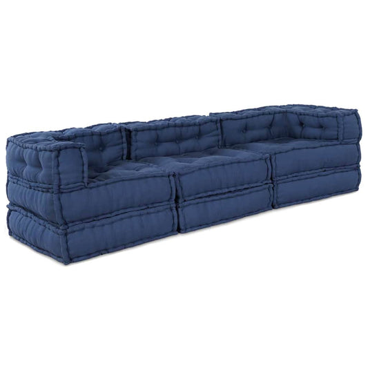 Modulová Pohovka Textil Indigo 210 X 70 X 56 Cm