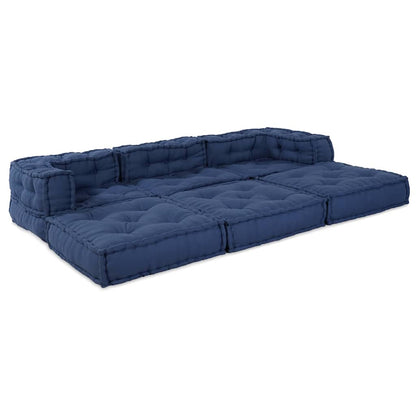 Modulová Pohovka Textil Indigo 210 X 70 X 56 Cm