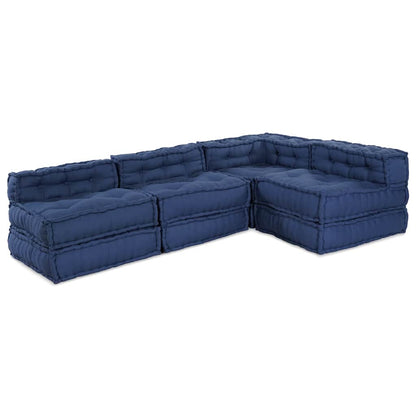 Modulová Pohovka Textil Indigo 210 X 140 X 56 Cm