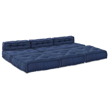 Modulová Pohovka Textil Indigo 210 X 140 X 56 Cm