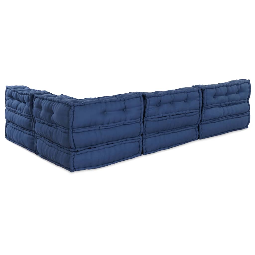 Modulová Pohovka Textil Indigo 210 X 140 X 56 Cm