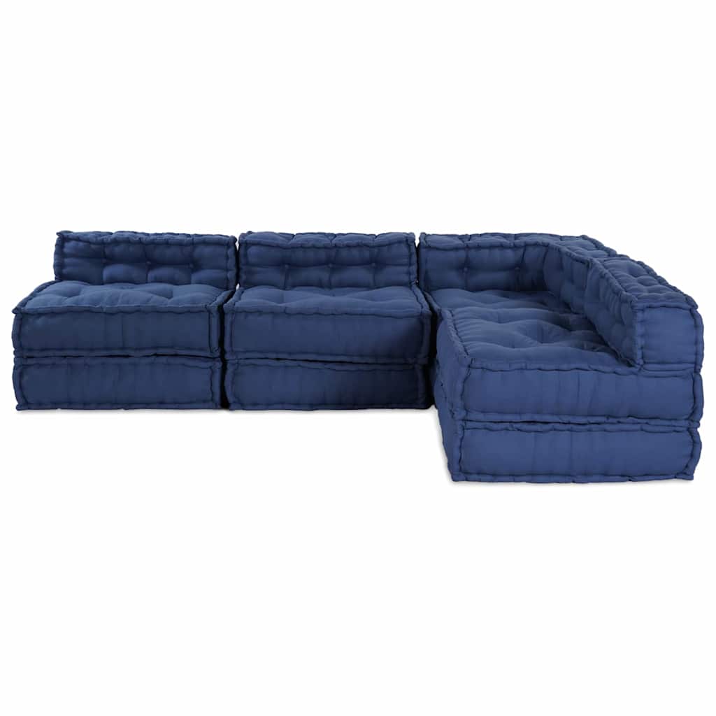 Modulová Pohovka Textil Indigo 210 X 140 X 56 Cm