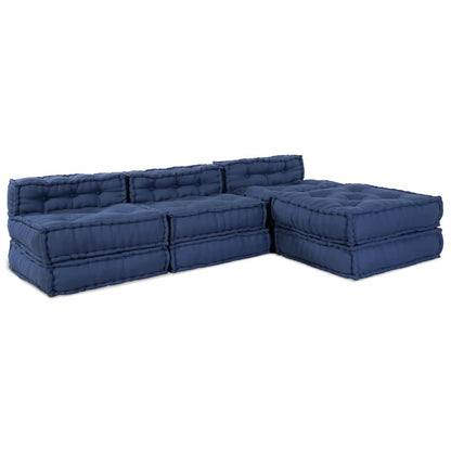 Modulová Pohovka Textil Indigo 210 X 140 X 56 Cm