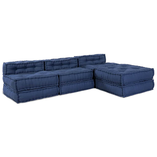 Modulová Pohovka Textil Indigo 210 X 140 X 56 Cm