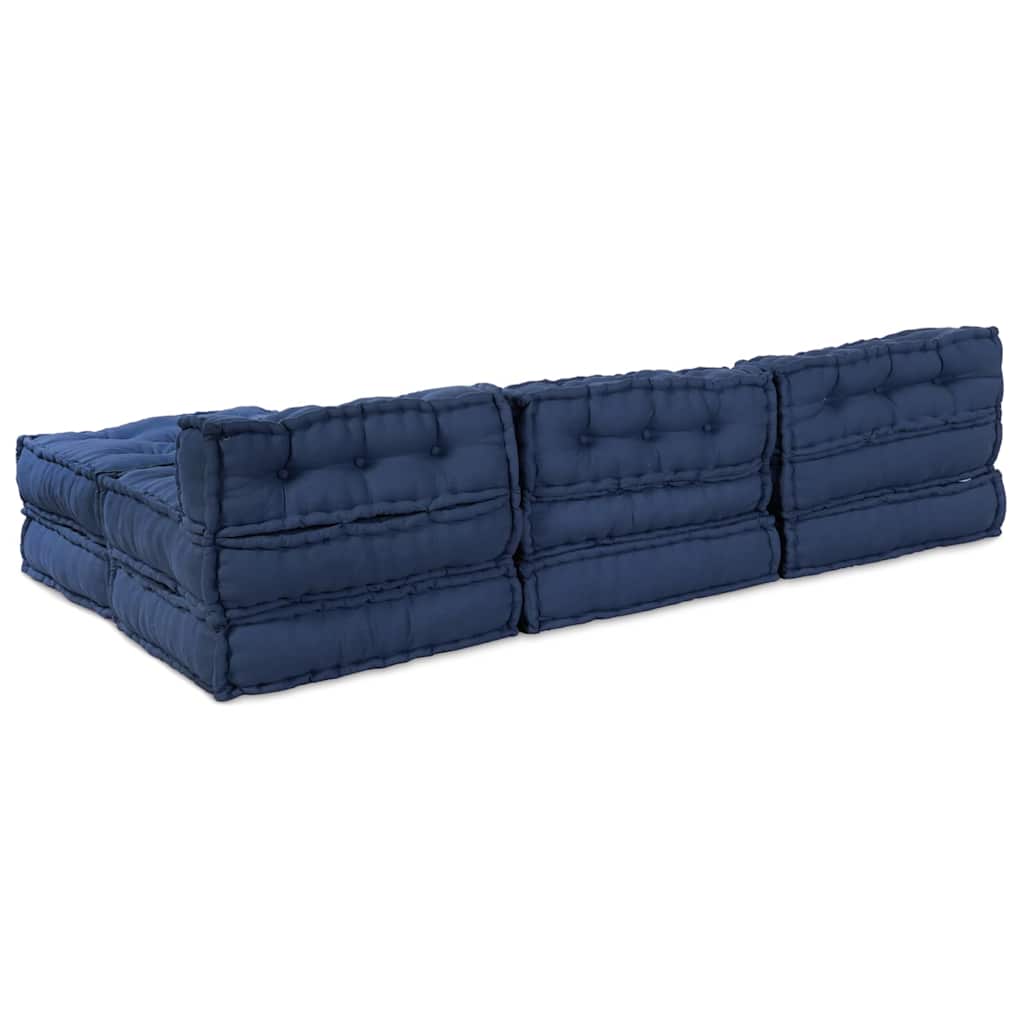 Modulová Pohovka Textil Indigo 210 X 140 X 56 Cm