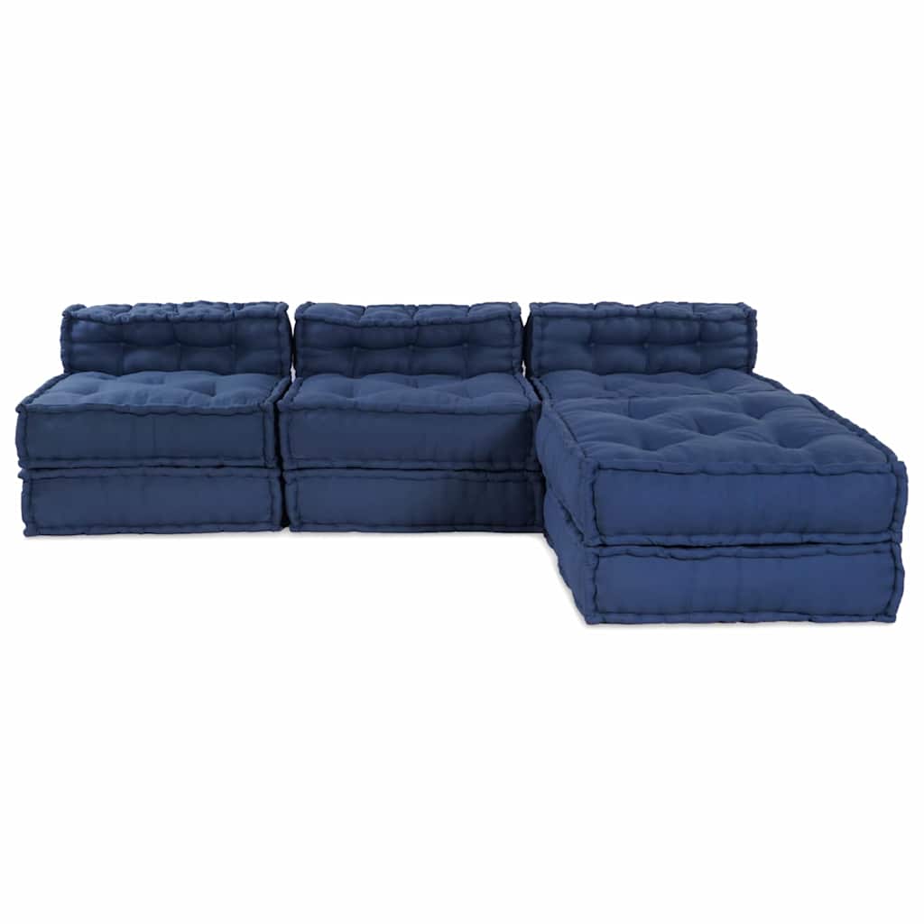 Modulová Pohovka Textil Indigo 210 X 140 X 56 Cm