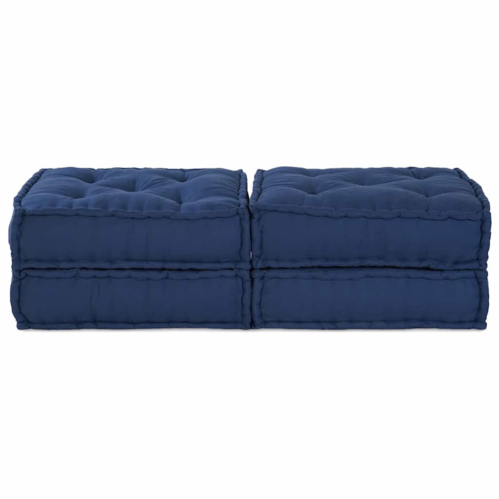 Modulová Pohovka 2 Pcs Textil Indigo 140 X 70 X 36 Cm