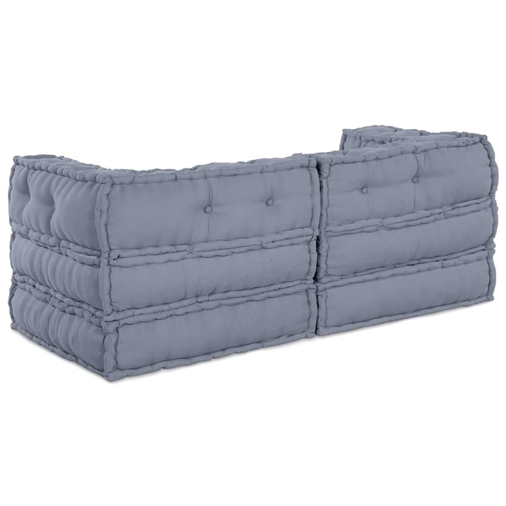 Modulová Pohovka 2 Pcs Textil Šedá 140 X 70 X 56 Cm