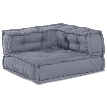 Modulová Pohovka Textil Šedá 210 X 140 X 56 Cm