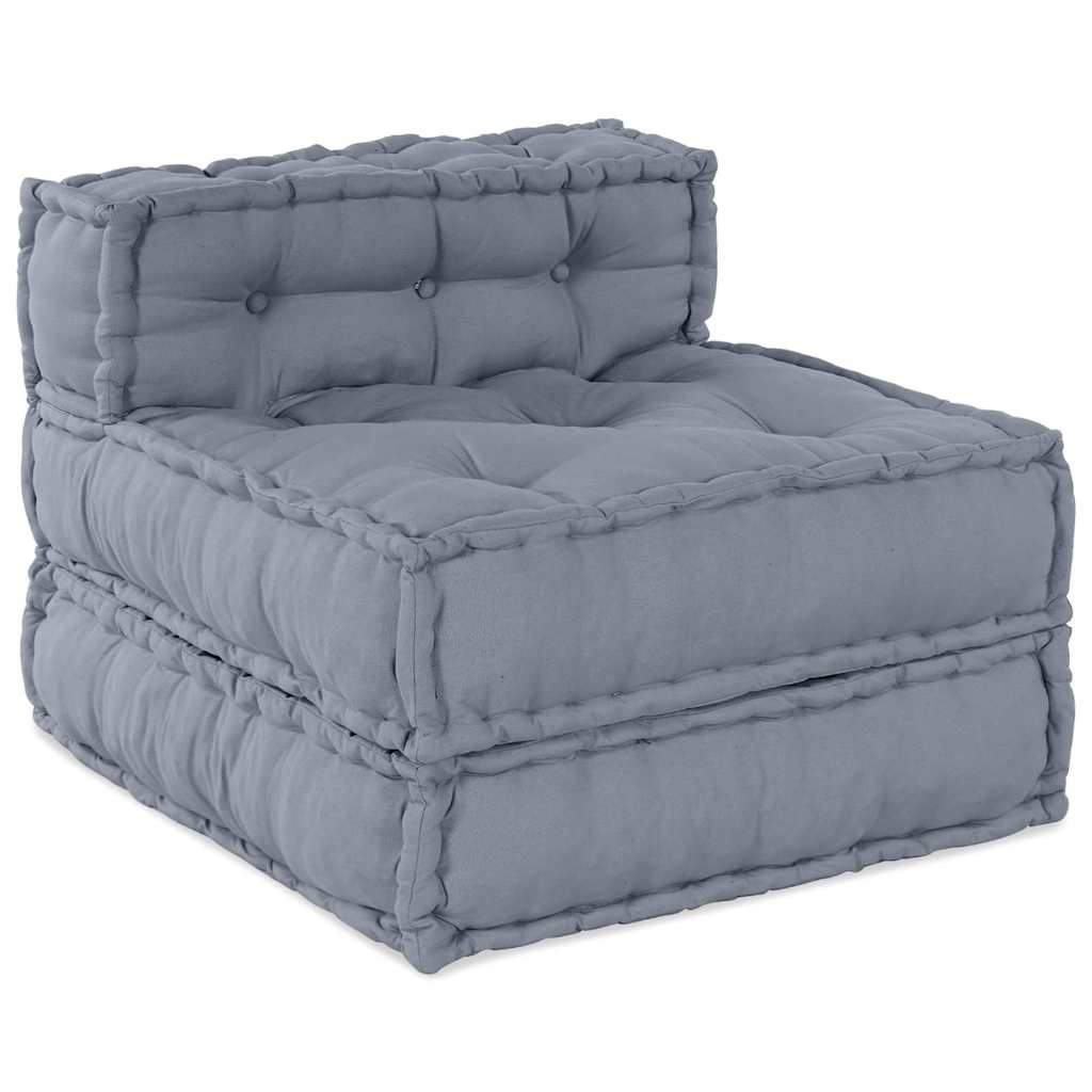 Modulová Pohovka Textil Šedá 210 X 140 X 56 Cm