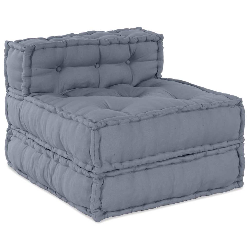 Modulová Pohovka Textil Šedá 210 X 140 X 56 Cm