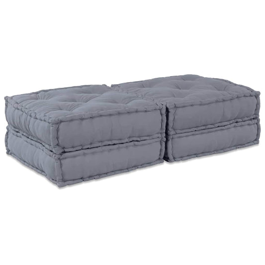 Modulová Pohovka 2 Pcs Textil Šedá 140 X 70 X 36 Cm
