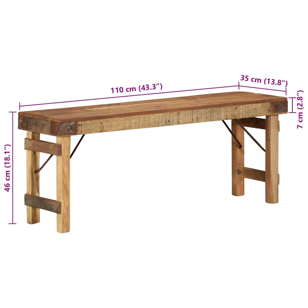 Lavice Přírodní 110 X 35 X 46 Cm Zrekonstruované Staré Dřevo