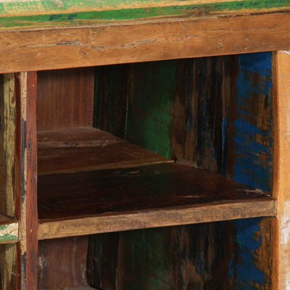 Skříň Na Obuv Hnědá 110 X 35 X 40 Cm Masivní Obnovované Dřevo