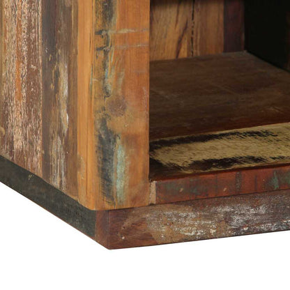 Skříň Na Obuv Hnědá 110 X 35 X 40 Cm Masivní Obnovované Dřevo