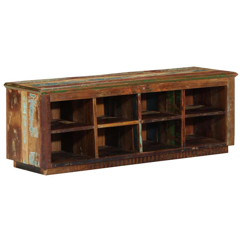 Skříň Na Obuv Hnědá 110 X 35 X 40 Cm Masivní Obnovované Dřevo