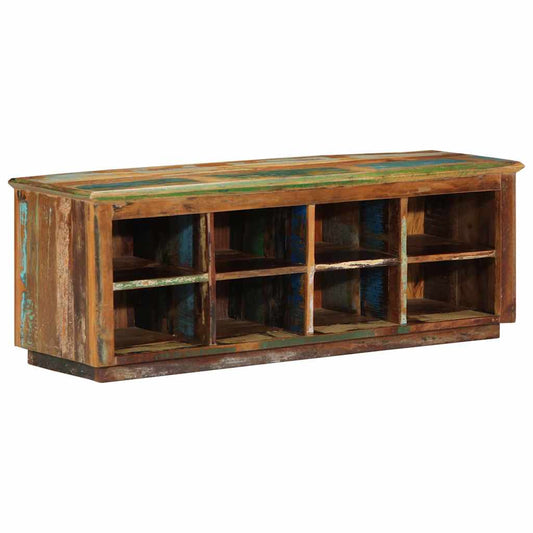 Skříň Na Obuv Hnědá 110 X 35 X 40 Cm Masivní Obnovované Dřevo