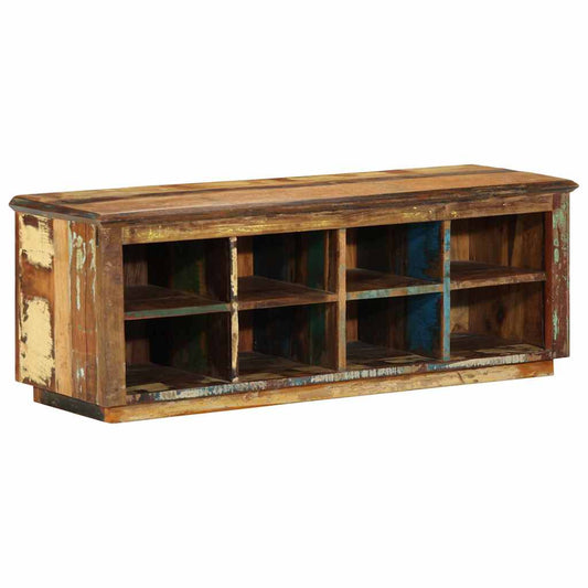Skříň Na Obuv Hnědá 110 X 35 X 40 Cm Masivní Obnovované Dřevo