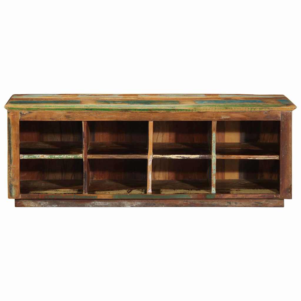 Skříň Na Obuv Hnědá 110 X 35 X 40 Cm Masivní Obnovované Dřevo
