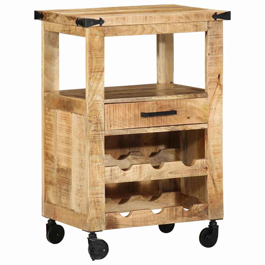 Kuchyňský Vozík Hnědá 55 X 40 X 80 Cm Masivní Mangové Dřevo