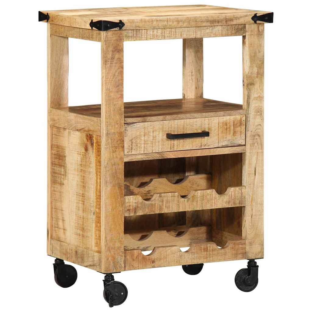 Kuchyňský Vozík Hnědá 55 X 40 X 80 Cm Masivní Mangové Dřevo