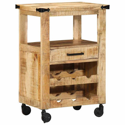 Kuchyňský Vozík Hnědá 55 X 40 X 80 Cm Masivní Mangové Dřevo