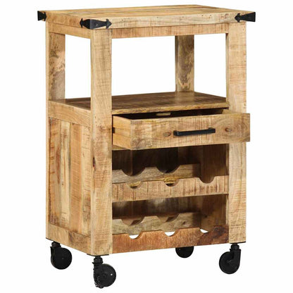 Kuchyňský Vozík Hnědá 55 X 40 X 80 Cm Masivní Mangové Dřevo