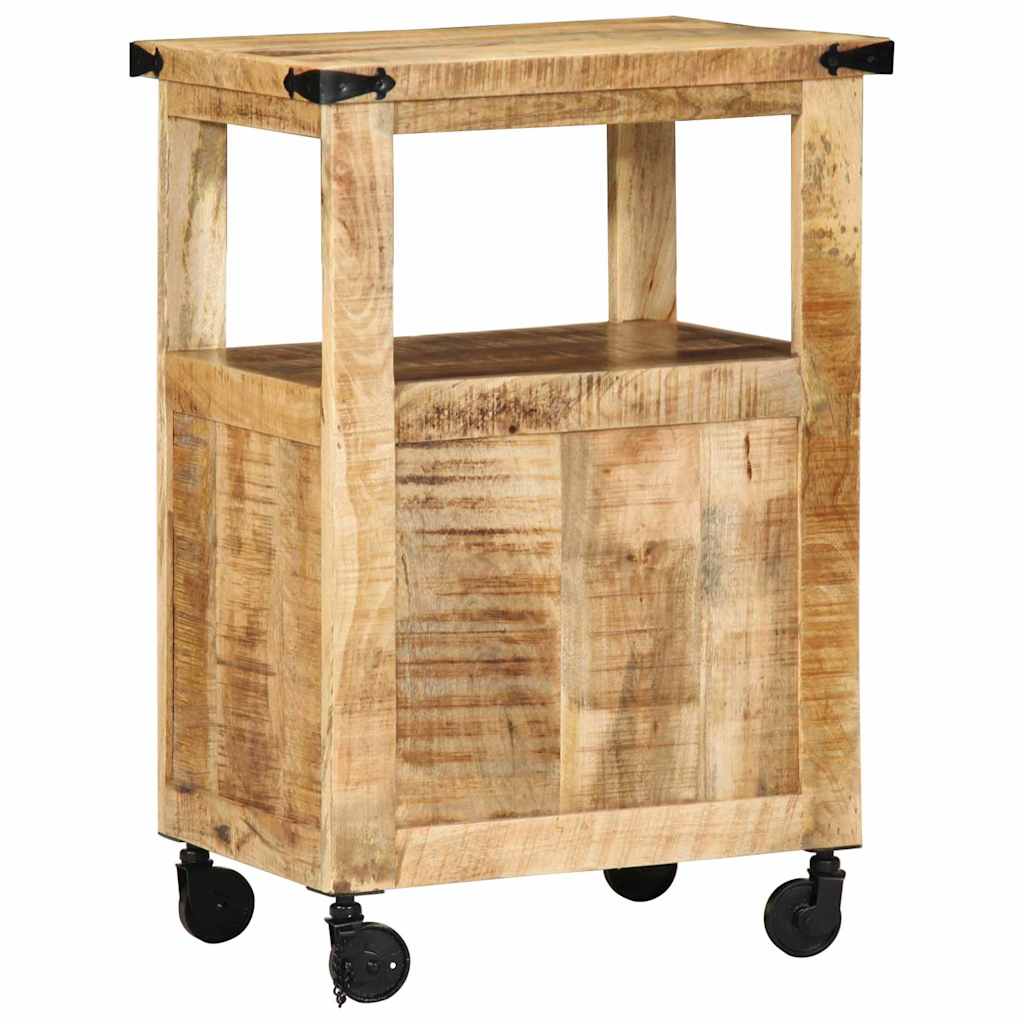 Kuchyňský Vozík Hnědá 55 X 40 X 80 Cm Masivní Mangové Dřevo