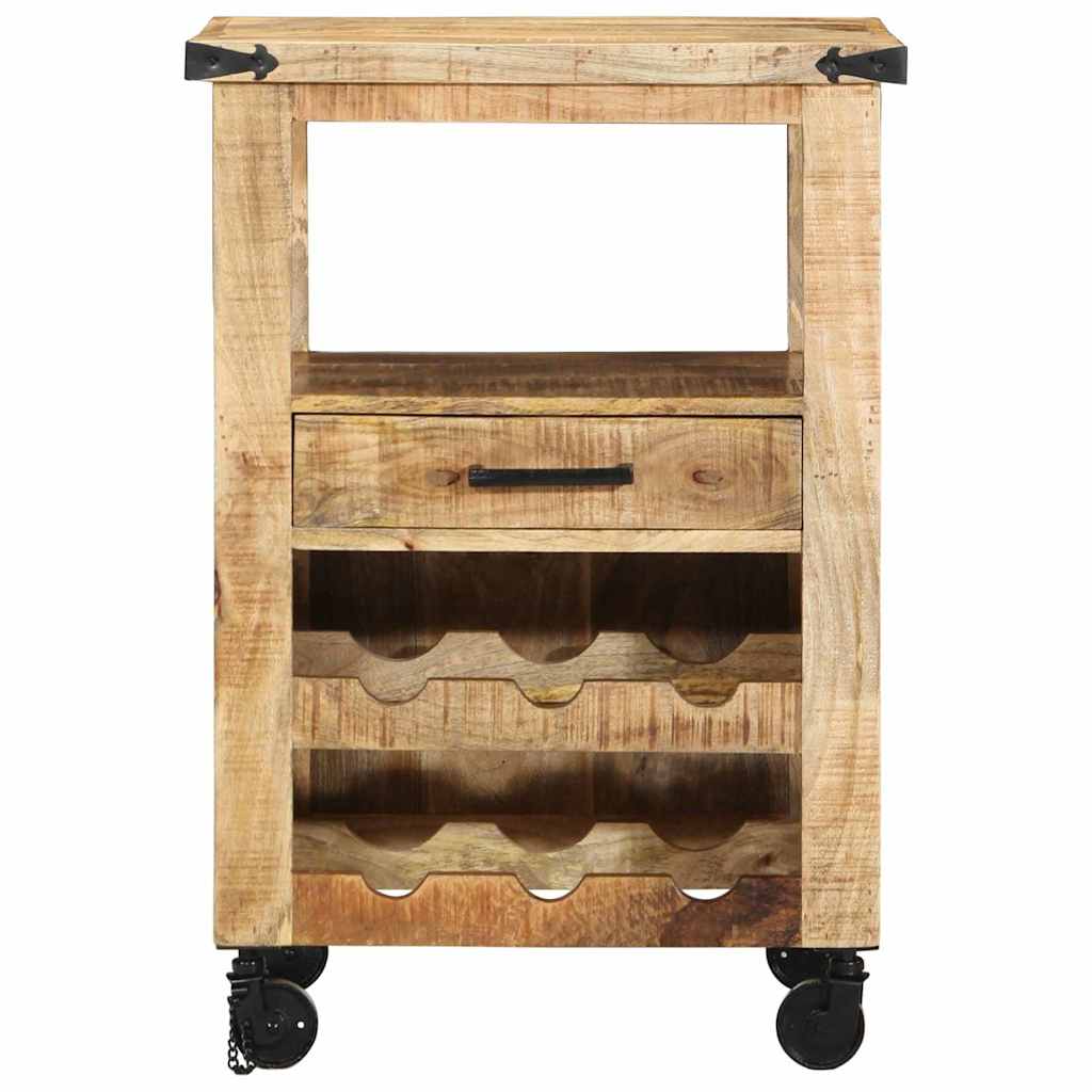 Kuchyňský Vozík Hnědá 55 X 40 X 80 Cm Masivní Mangové Dřevo