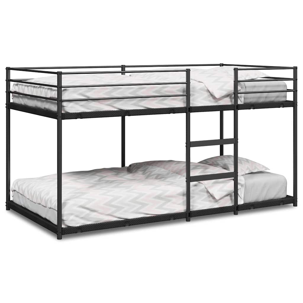 Patrová Postel Bez Matrace Černá 90X200 Cm Ocel