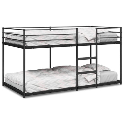 Patrová Postel Bez Matrace Černá 90X200 Cm Ocel