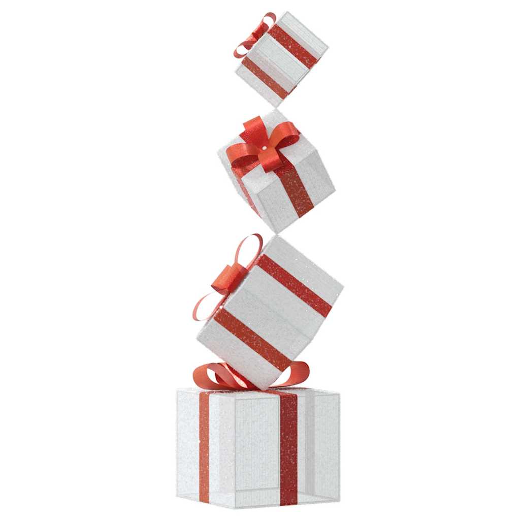 Vánoční Dekorace Dárková Krabička 80 Teple Bílých Led