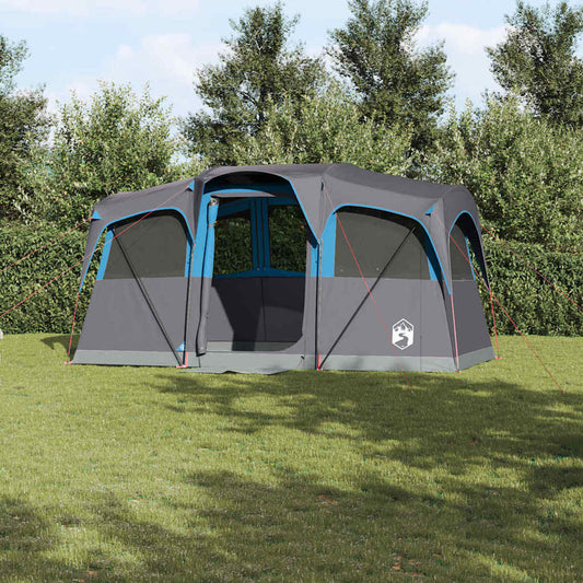 Rodinný Stan Modrý A Šedý 435 X 255 X 216 Cm Polyester A Ocel