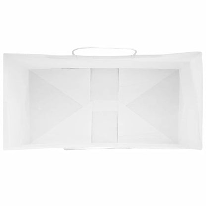 Papírové Tašky 50 Ks S Uchy Bílé 21X11X31 Cm