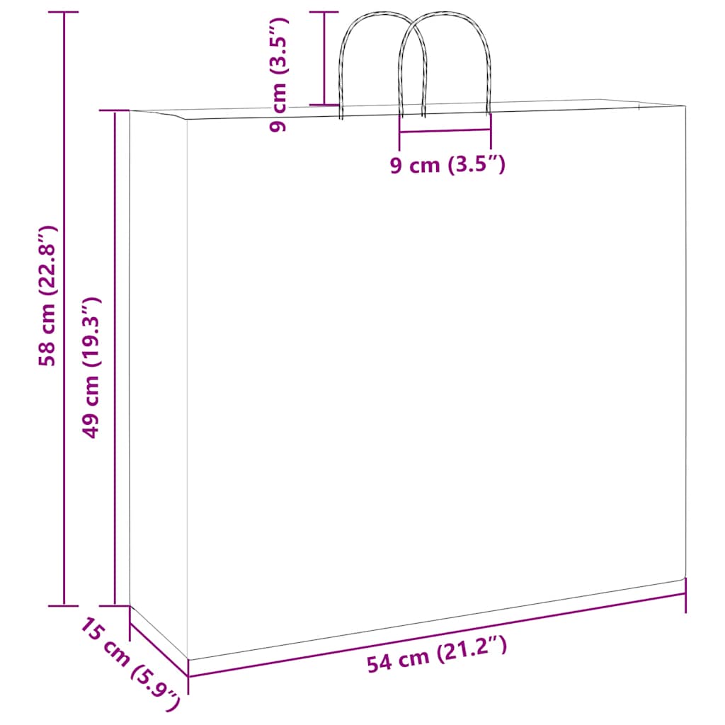 Papírové Tašky 50 Ks S Uchy Růžové 54X15X49 Cm