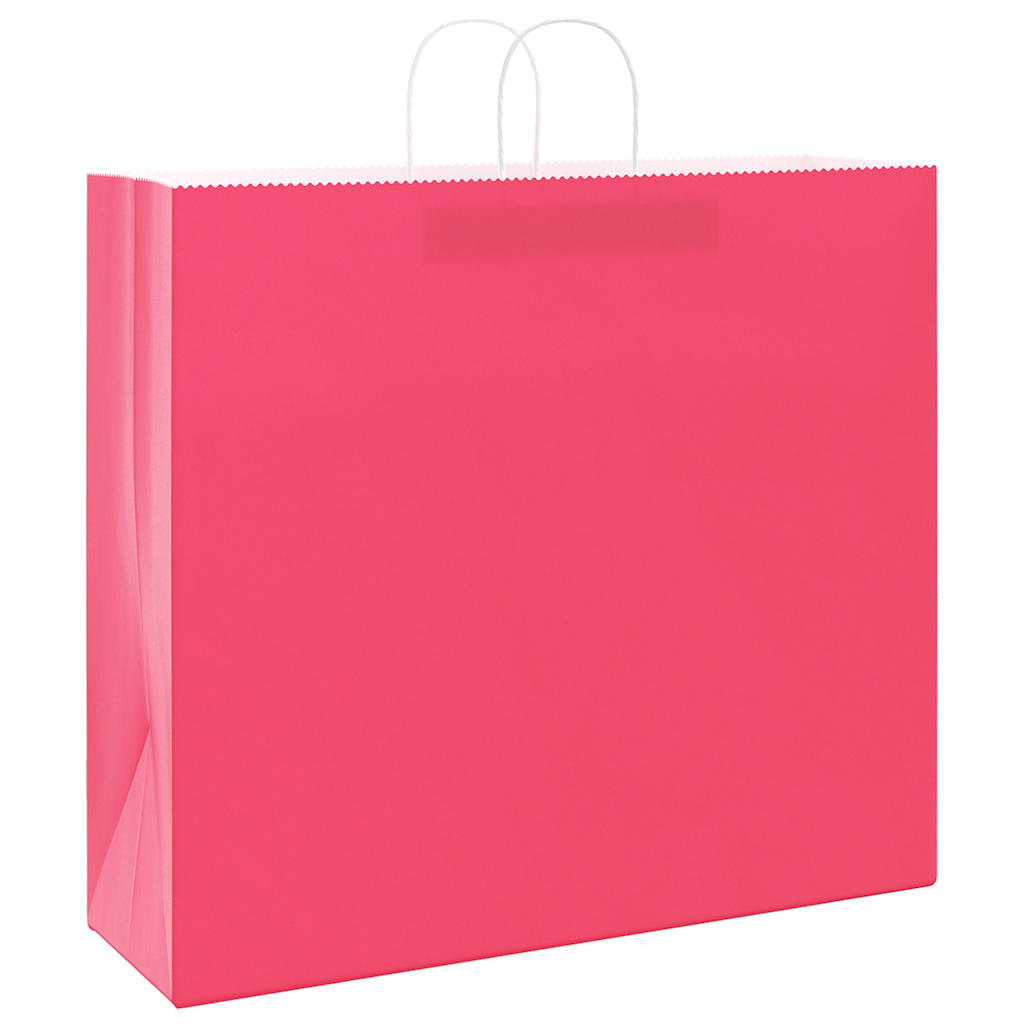 Papírové Tašky 50 Ks S Uchy Růžové 54X15X49 Cm