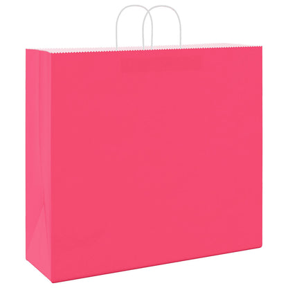 Papírové Tašky 50 Ks S Uchy Růžové 54X15X49 Cm