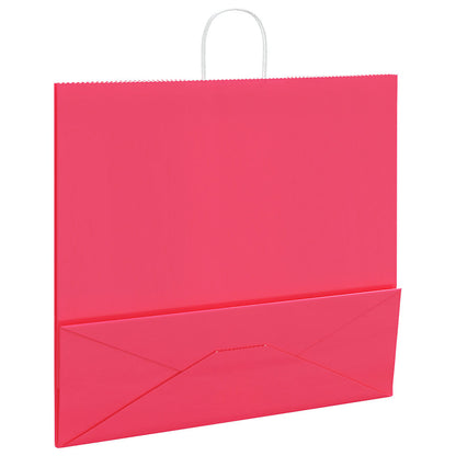 Papírové Tašky 50 Ks S Uchy Růžové 54X15X49 Cm