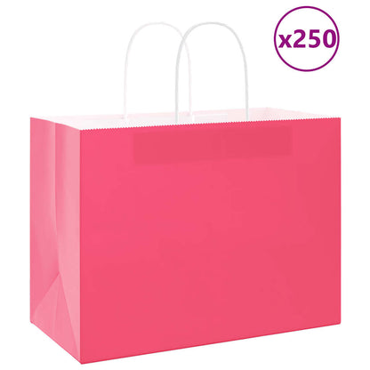 Papírové Sáčky 250 Ks S Uchy Růžové 32X17X25 Cm