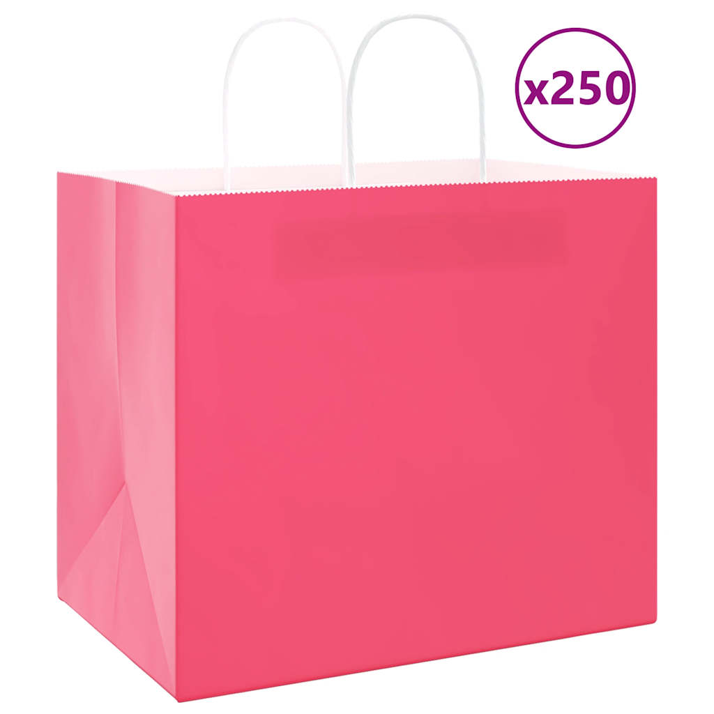 Papírové Sáčky 250 Ks S Uchy Růžové 32X22X28 Cm
