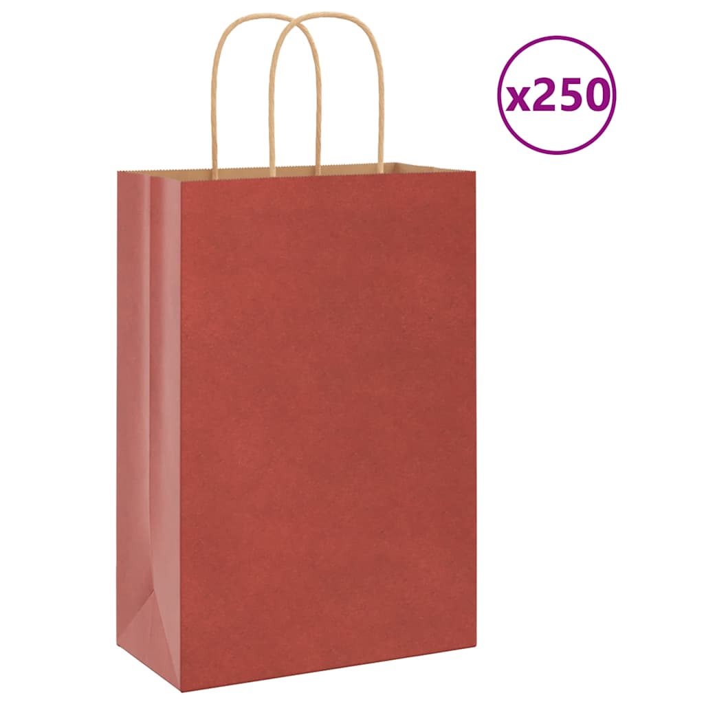 Papírové Sáčky 250 Ks S Uchy Červené Červená