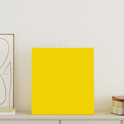 Papírové Tašky 50 Ks S Uchy Žlutá 45X17X48 Cm