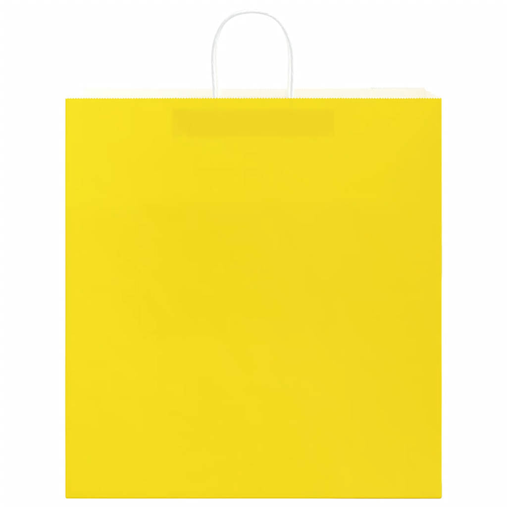 Papírové Tašky 50 Ks S Uchy Žlutá 45X17X48 Cm