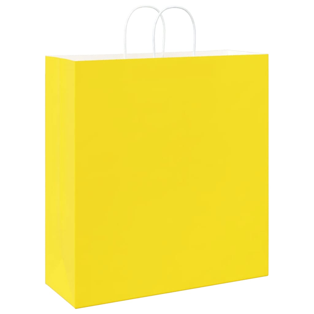 Papírové Tašky 50 Ks S Uchy Žlutá 45X17X48 Cm