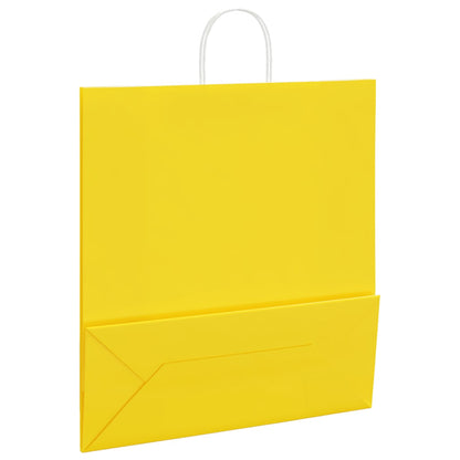 Papírové Tašky 50 Ks S Uchy Žlutá 45X17X48 Cm
