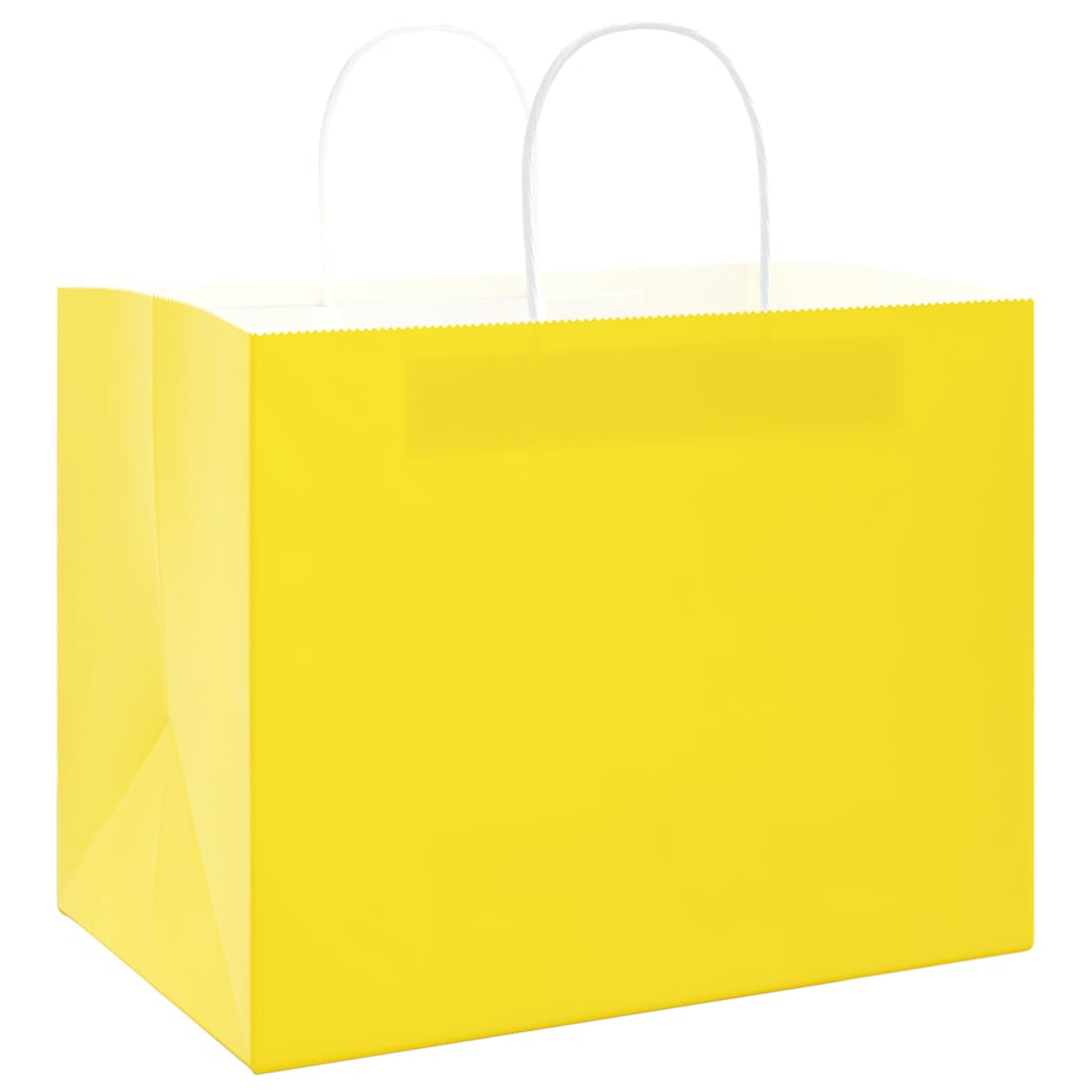 Papírové Sáčky 250 Ks S Uchy Žluté 32X22X24 Cm