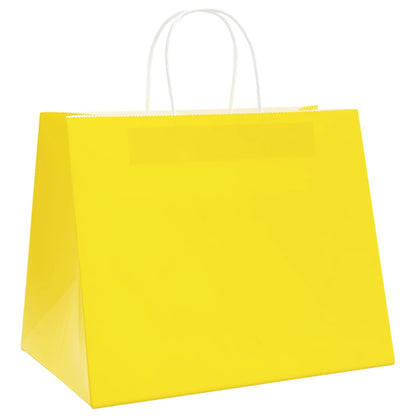 Papírové Sáčky 250 Ks S Uchy Žluté 32X22X24 Cm