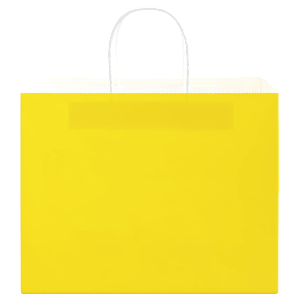 Papírové Sáčky 250 Ks S Uchy Žluté 32X22X24 Cm