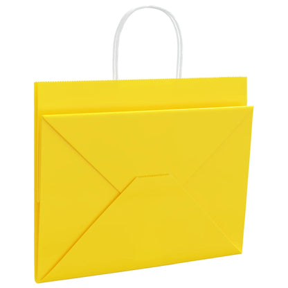 Papírové Sáčky 250 Ks S Uchy Žluté 32X22X24 Cm